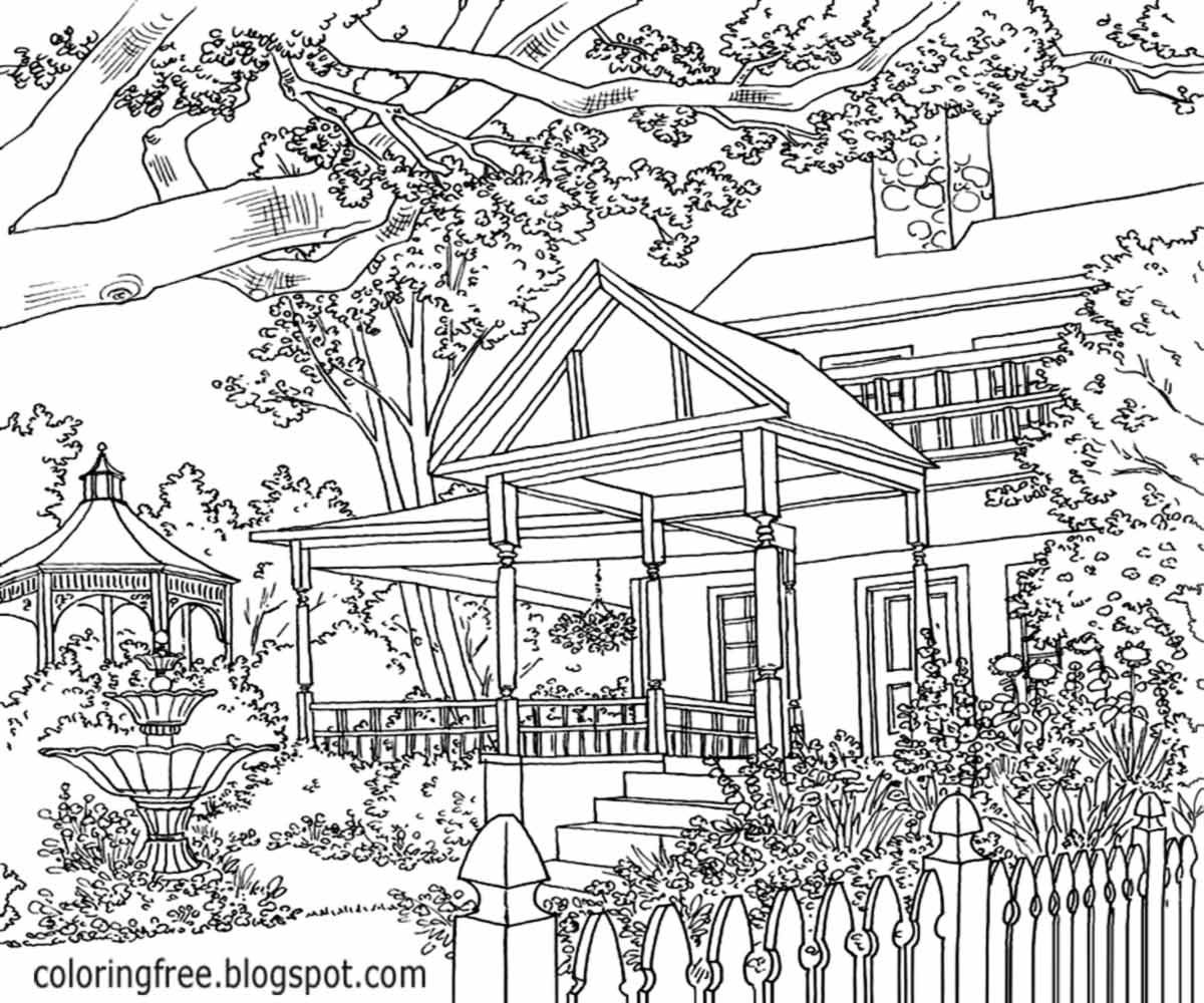 Detailed Landscape Coloring Pages For Adults Part 6